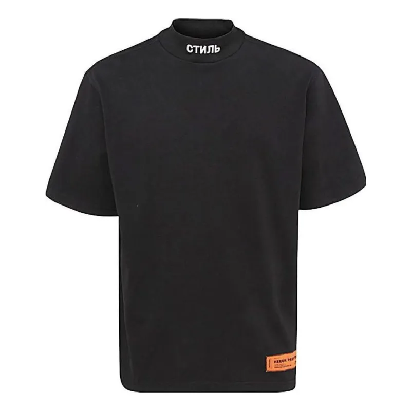 HERON PRESTON CTNMB Turtleneck T-shirt 'Black White' HMAA021C99JER0011001 sold by KicksCrew
