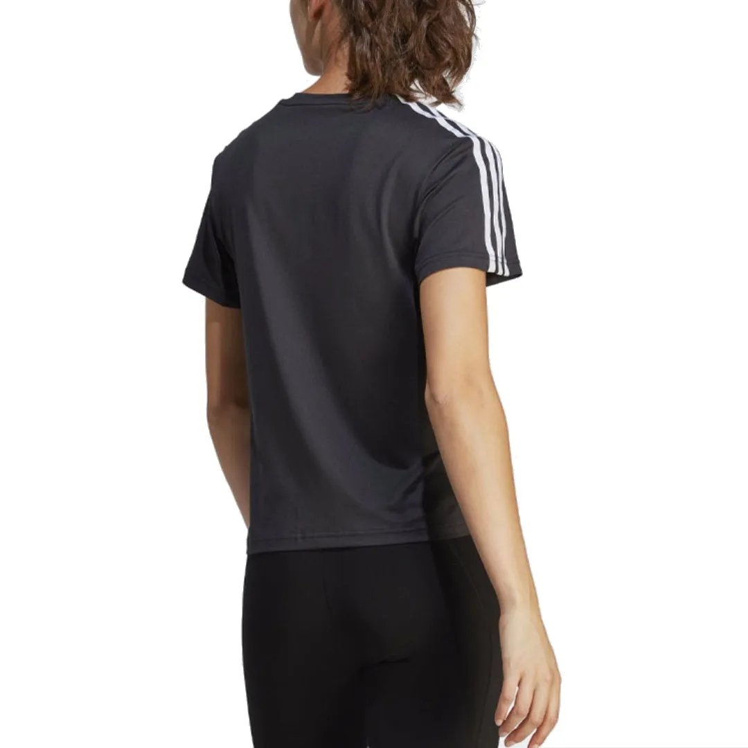 (WMNS) adidas AEROREADY Train Essentials 3-Stripes T-Shirt Asia Sizing 'Black White' IC5039 sold by KicksCrew product image thumbnail 2