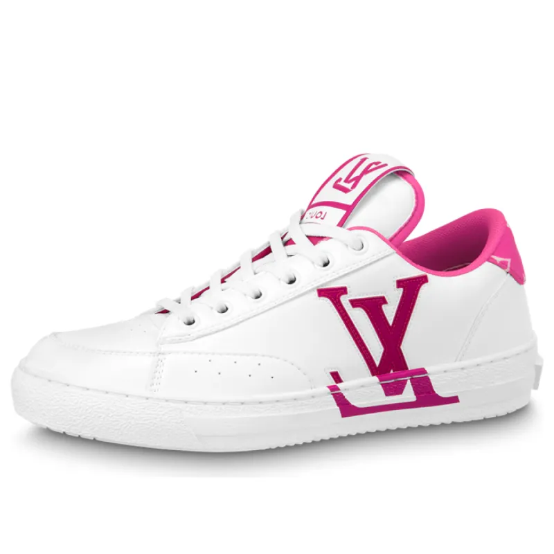 (WMNS) LOUIS VUITTON Charlie Sneakers 'White Fuchsia' 1AAVZM sold by KicksCrew