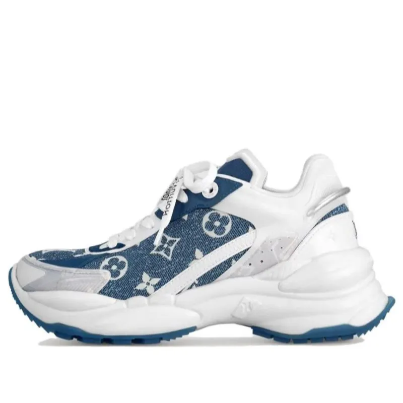 (WMNS) LOUIS VUITTON Run 55 Sneakers 'Denim Monogram with Grey White' 1AC27W sold by KicksCrew