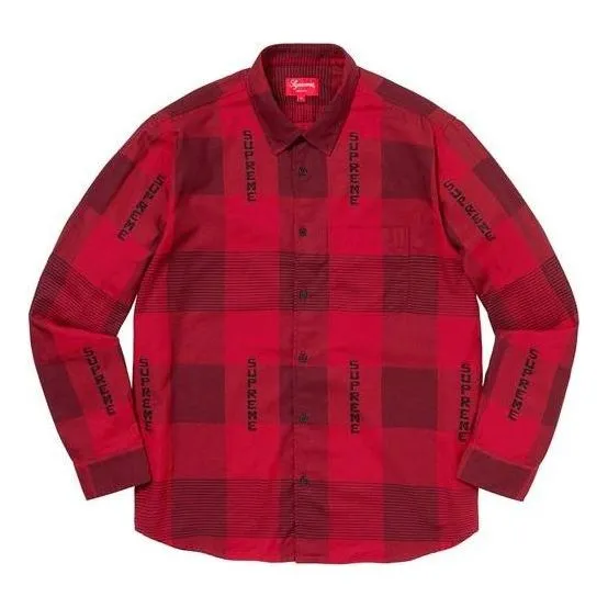 Supreme SS20 Week 1 Logo Plaid Shirt 'Red' SUP-SS20-242 sold by KicksCrew