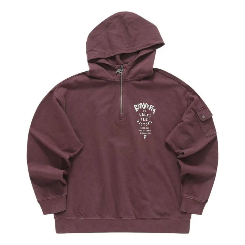 FILA FUSION Inline Workwear Hooded Sweater 'Burgundy' T11M343203F-BN sold by KicksCrew