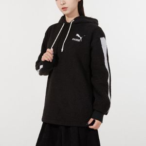 (WMNS) Puma Sherpa Hoodie 'Black White' 534985-01 sold by KicksCrew