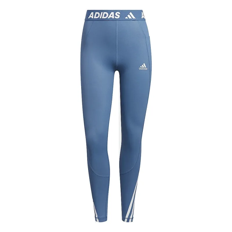 (WMNS) adidas Techfit 3-Stripes Long Gym Tights 'Blue' HD4493 sold by KicksCrew
