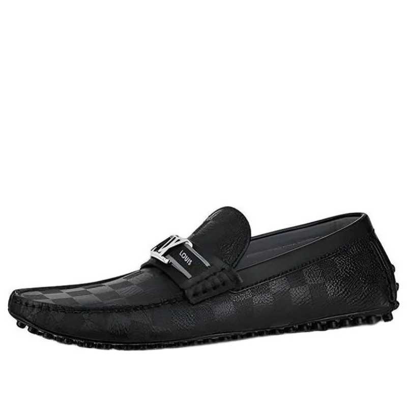 LOUIS VUITTON Hockenheim Moccasin Shoes 'Black' 1A8INL sold by KicksCrew