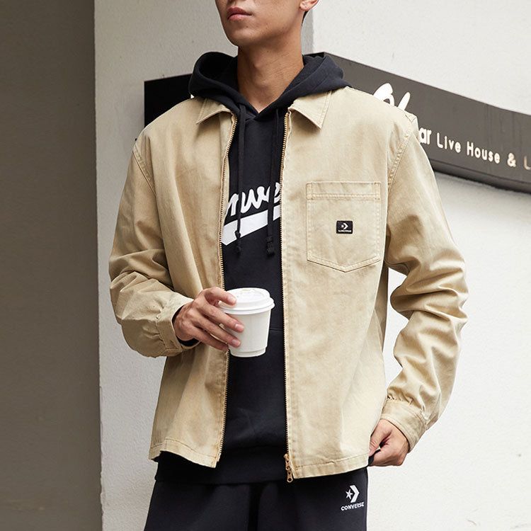 Converse Washed Canvas Full Zip Work Shirt 'Nomad Khaki' 10022303-A01 sold by KicksCrew product image thumbnail 3