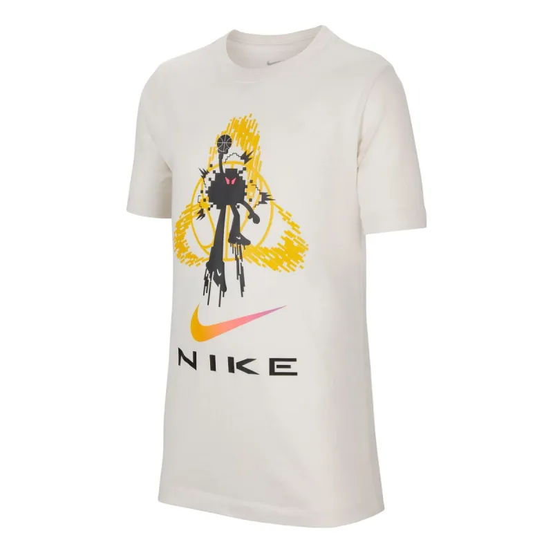 (GS) Nike Dri-Fit Graphic T-Shirt 'White Yellow' FJ7232-030 sold by KicksCrew