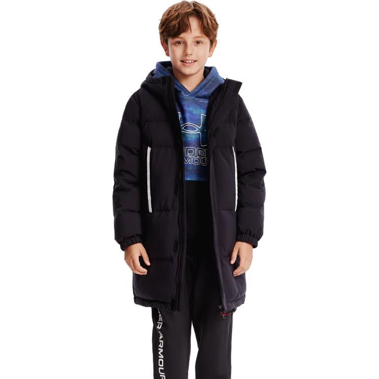 (GS) Under Armour Mid-length Warm Long Sleeve Down Jacket 'Black White' 234106068 sold by KicksCrew product image thumbnail 3