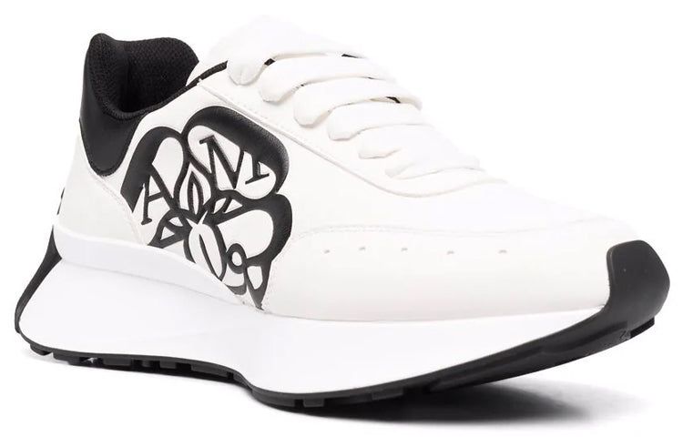 (WMNS) Alexander McQueen Sprint Runner Lace-Up Sneakers 'White Black' 691039WIC959061 sold by KicksCrew product image thumbnail 2
