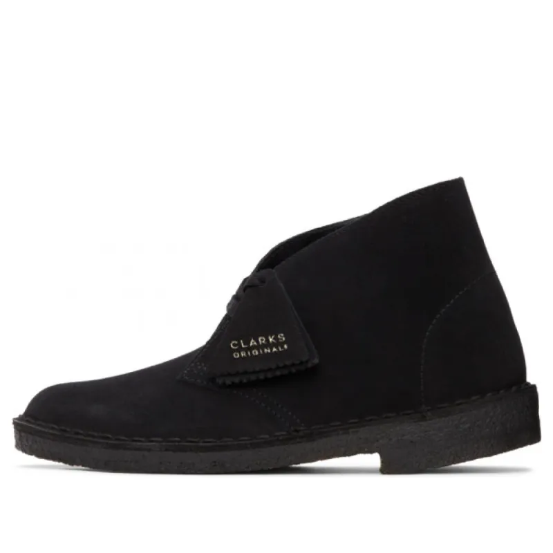 (WMNS) Clarks Desert Boots Suede 'Black' 26155524 sold by KicksCrew