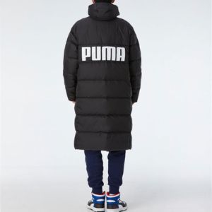 Puma Long Oversized Down Jacket 'Black White' 585403-01 sold by KicksCrew