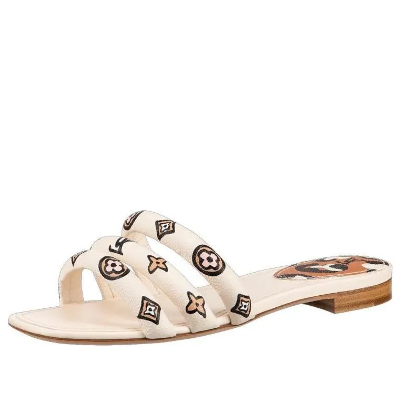 (WMNS) LOUIS VUITTON Appeal Sandals 'White with Black Beige Monogram' 1A93E6 sold by KicksCrew