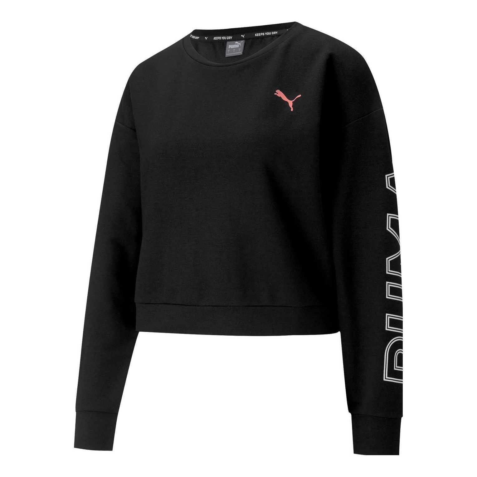 (WMNS) Puma Modern Sports Crewneck Sweatshirt 'Black White Pink' 585259-61 sold by KicksCrew