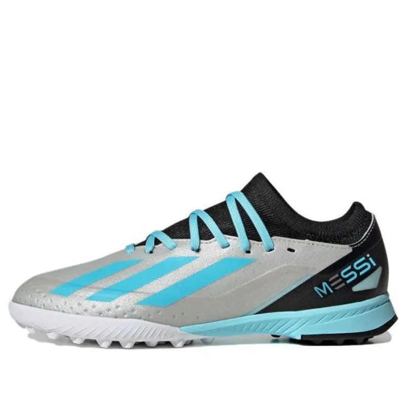 (GS) Adidas X Crazyfast Messi.3 Turf Cleats 'Silver Metallic Blue Black' IE4073 sold by KicksCrew