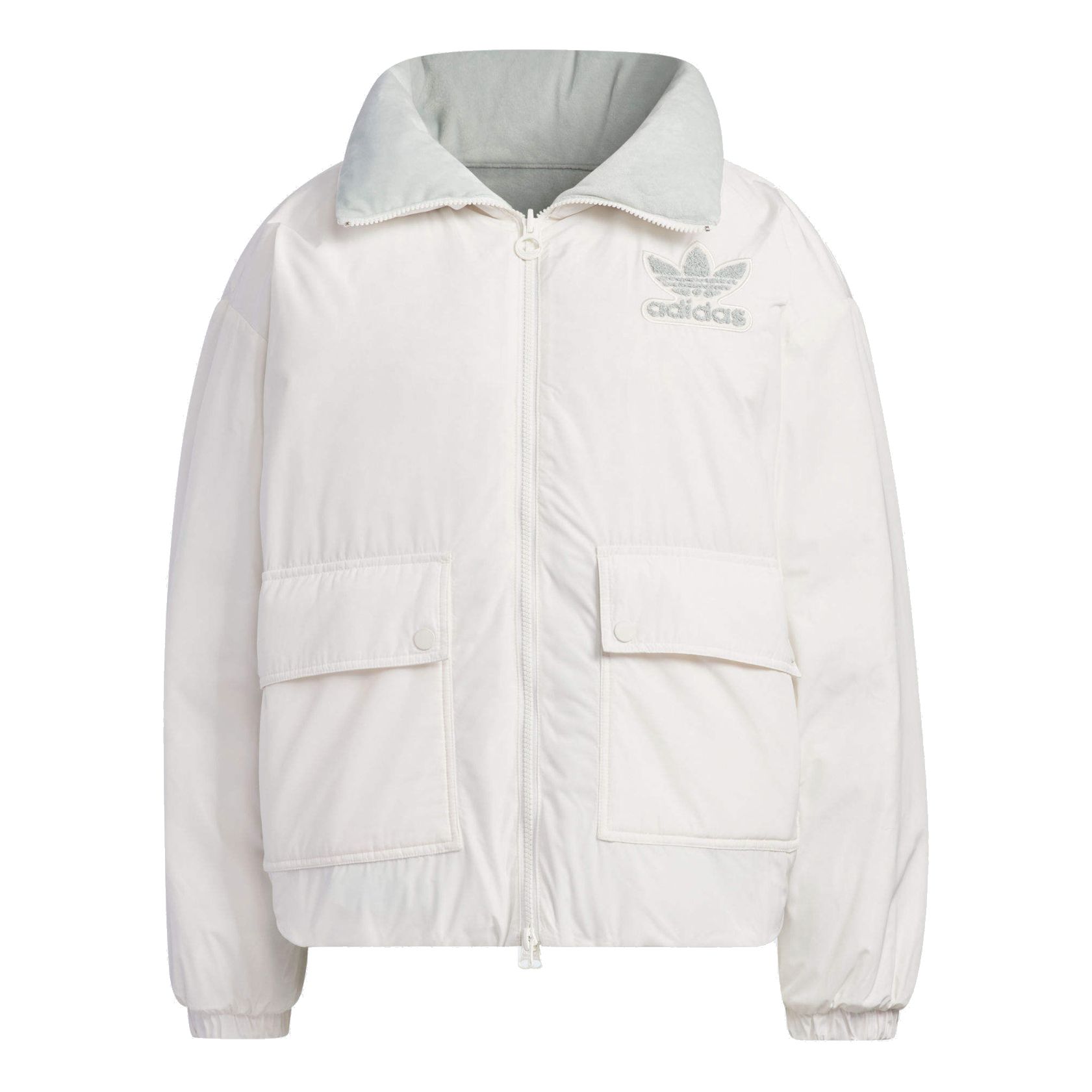 (WMNS) adidas originals Reversible Down Jacket 'Wonder Silver' IU4835 sold by KicksCrew