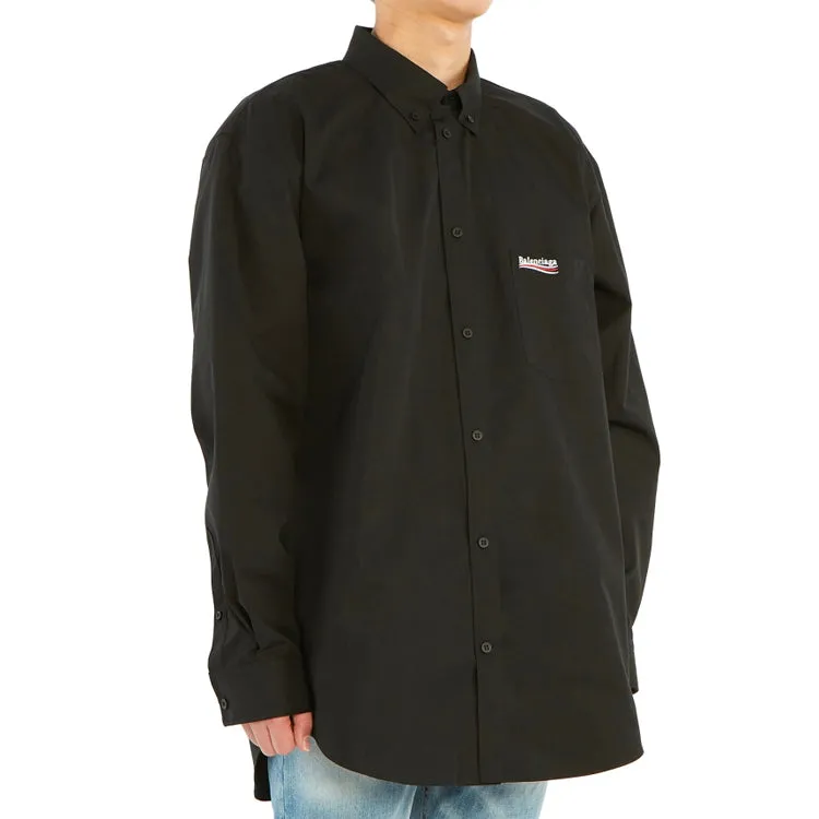 Balenciaga Political Campaign Long Sleeve Shirt 'Black' 621960TYB181000 sold by KicksCrew product image thumbnail 5
