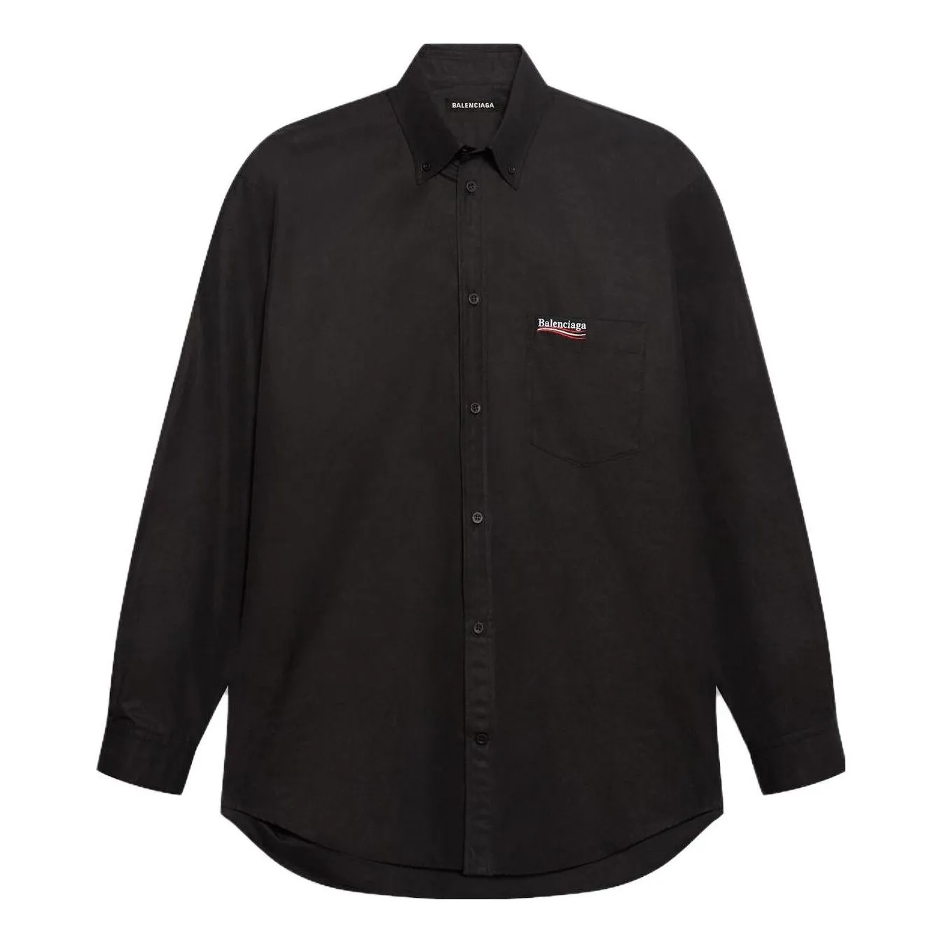 Balenciaga Political Campaign Long Sleeve Shirt 'Black' 621960TYB181000 sold by KicksCrew