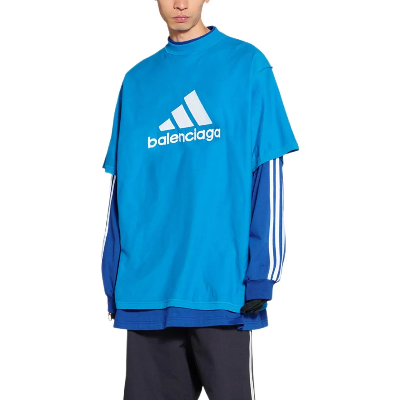 Balenciaga x adidas Oversized T-Shirt 'Blue' 731769TNVP34024 sold by KicksCrew product image thumbnail 3