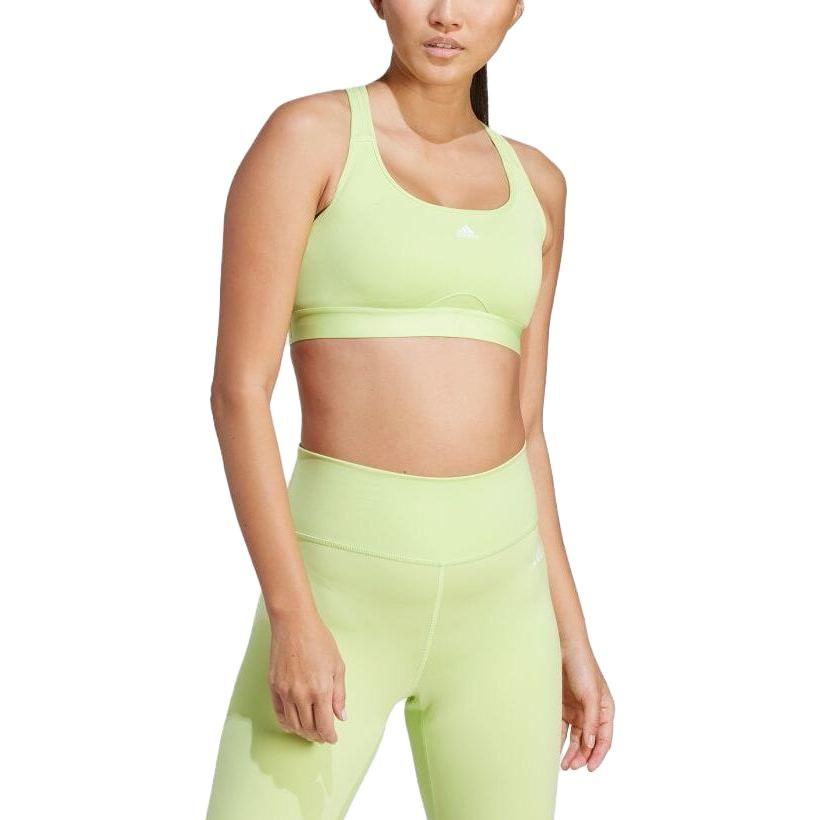 (WMNS) adidas Powerreact Training Medium-Support Bra 'Green' IK0165 sold by KicksCrew product image thumbnail 3