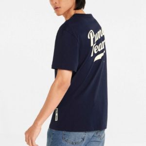 Puma Word Team Graphic Tee 'Navy' 536929-06 sold by KicksCrew