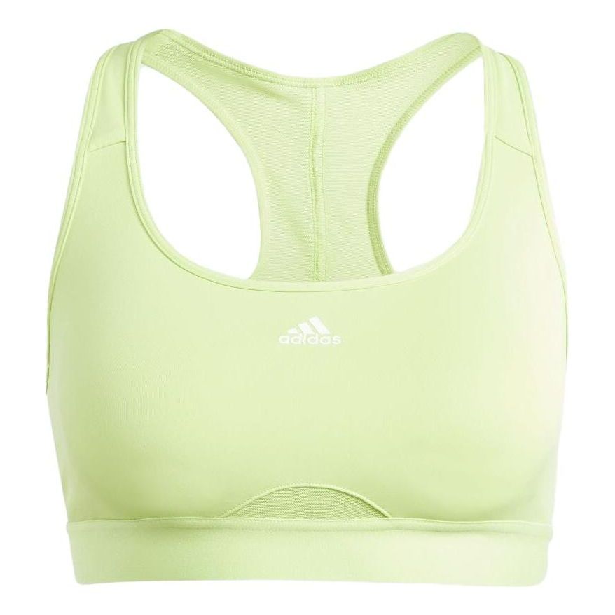 (WMNS) adidas Powerreact Training Medium-Support Bra 'Green' IK0165 sold by KicksCrew