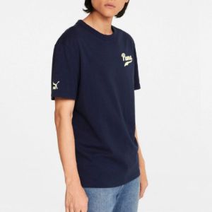 Puma Word Team Graphic Tee 'Navy' 536929-06 sold by KicksCrew