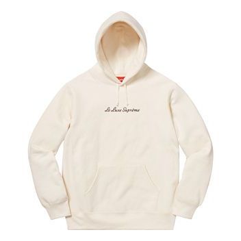 Supreme Le Luxe Hooded Sweatshirt 'White Black' SUP-SS19-319 sold by KicksCrew