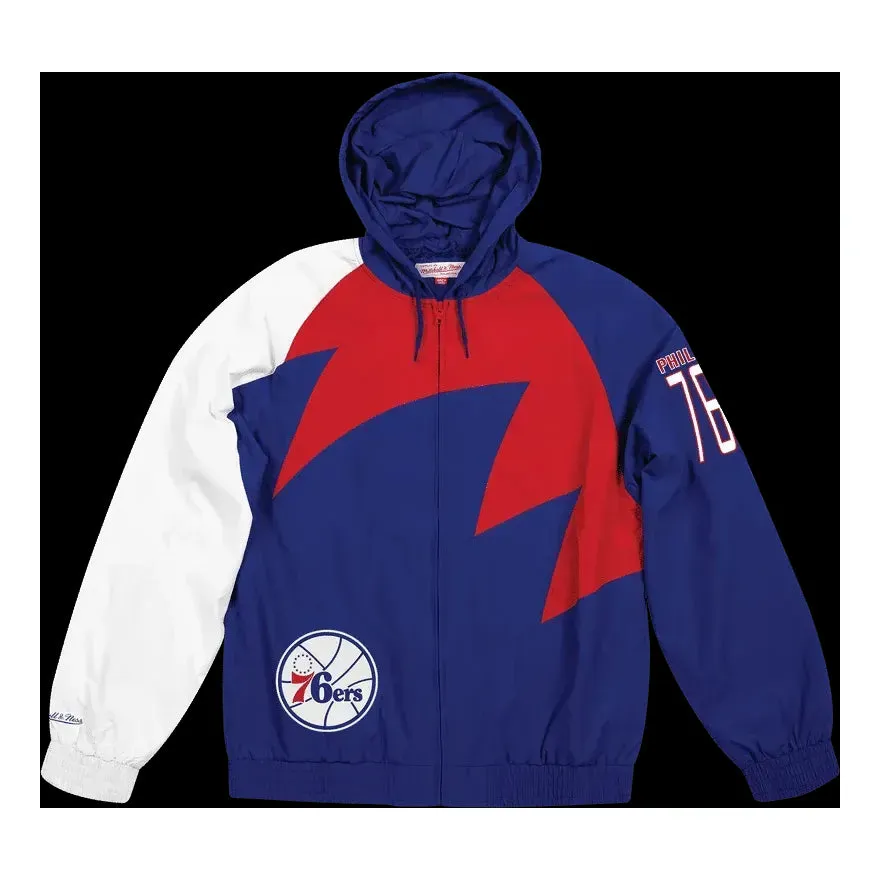 Mitchell & Ness Shark Tooth Hooded Jacket 'Philadelphia 76ers' BA57PH-P76-B-K1P sold by KicksCrew