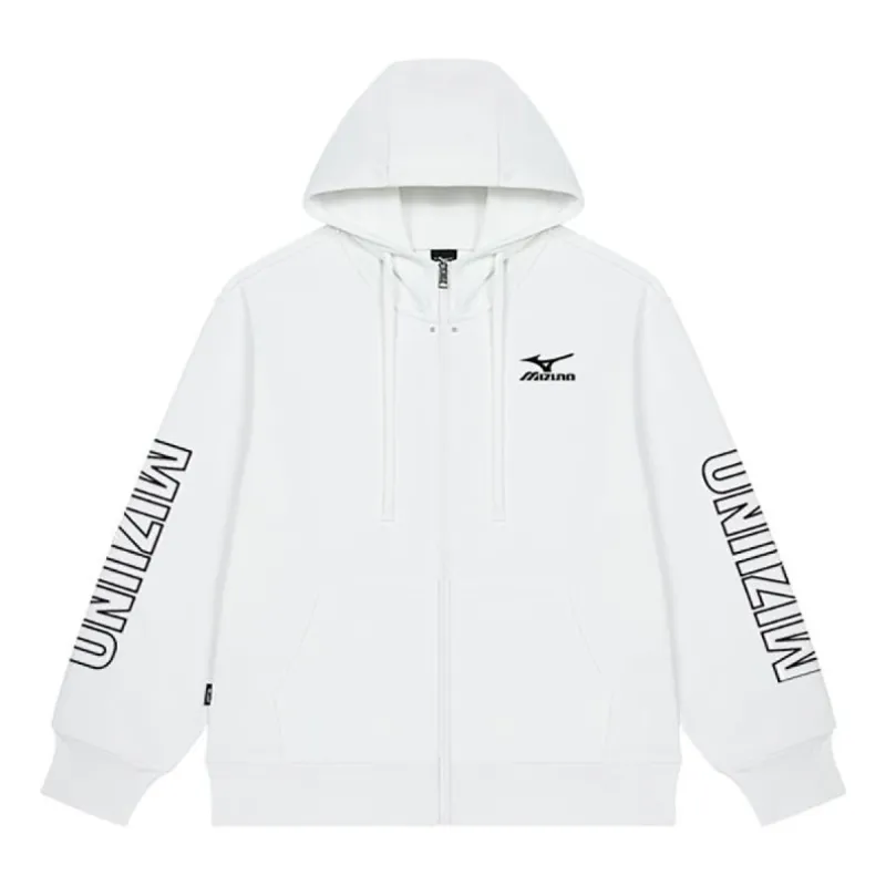 Mizuno Logo Sweat Jacket 'White' A2CA2A41 sold by KicksCrew