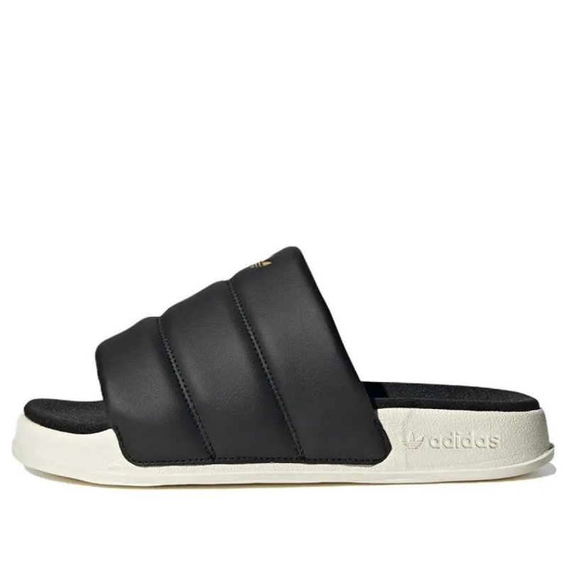 (WMNS) Adidas Adilette Essential Slides 'Black Off White' FZ6162 sold by KicksCrew