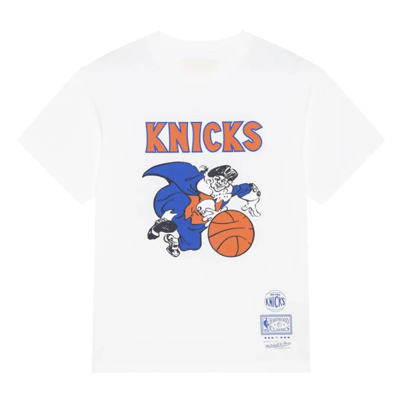 Mitchell & Ness x NBA New York Knicks Basic Logo T-shirt 'White' MNJYSST230161-WHITE sold by KicksCrew