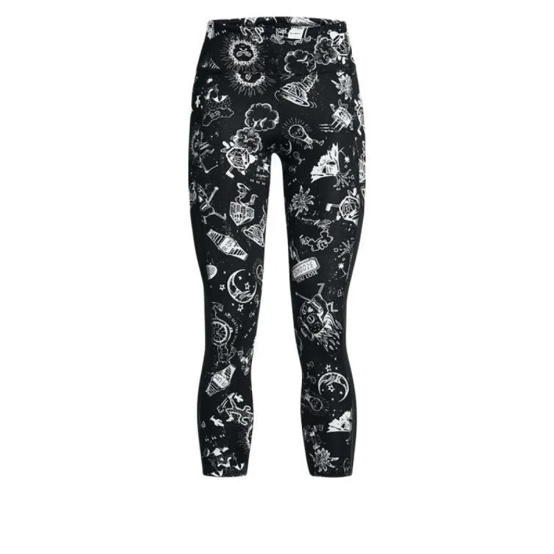 (WMNS) Under Armour Run Ankle Tights Leggings 'Black White' 1382967-001 sold by KicksCrew