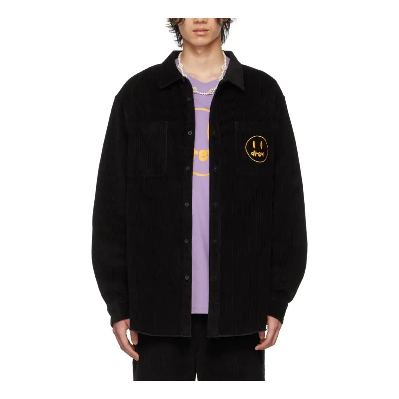 Drew House Embroidered Corduroy Shirt 'Black' DR-SS22-244 sold by KicksCrew