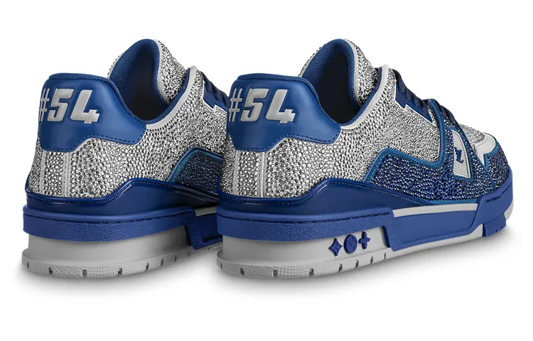 LOUIS VUITTON Trainer Sneakers 'Grey Blue Crystals' 1AA6QZ sold by KicksCrew product image thumbnail 2