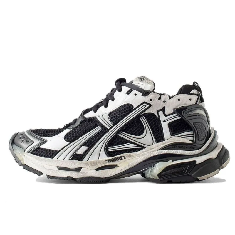 Balenciaga Runner Sneakers 'Black and White Mesh and Nylon' 772774W3RMU9010 sold by KicksCrew