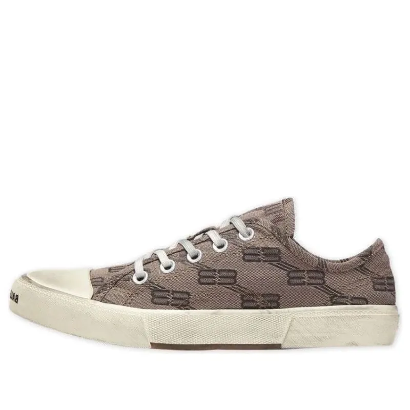 (WMNS) Balenciaga Paris Low Top Sneakers 'Tan BB Monogram Cotton and White Rubber' 688757W3RQ22298 sold by KicksCrew