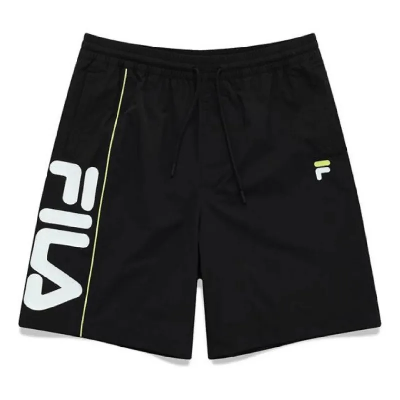 FILA FUSION Logo Printed Sports Shorts 'Black White' T11M122803F-BK sold by KicksCrew