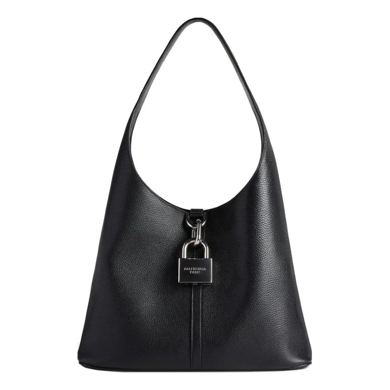 (WMNS) Balenciaga Locker Medium North-south Hobo Bag 'Black' 7716362AAWC1000 sold by KicksCrew