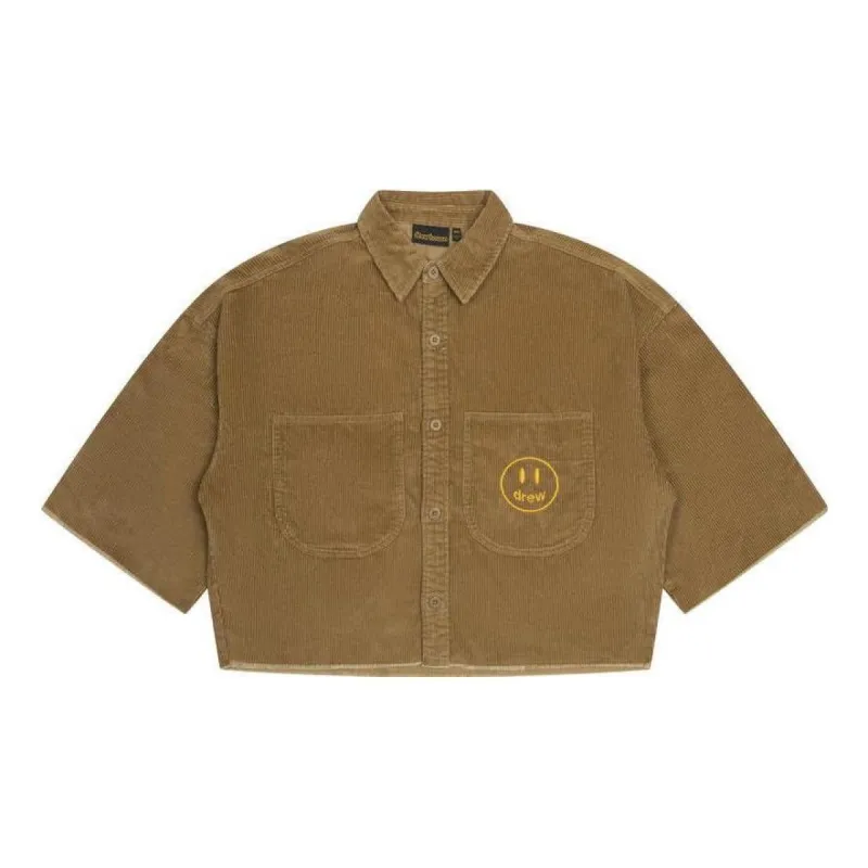 Drew House Corduroy Cropped Short Shirt 'Brown' DH-FW22-1001 sold by KicksCrew