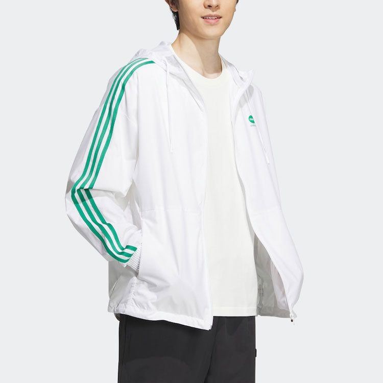 Adidas Neo Essentials Windbreaker Jackets 'White Green' IA4963 sold by KicksCrew product image thumbnail 3