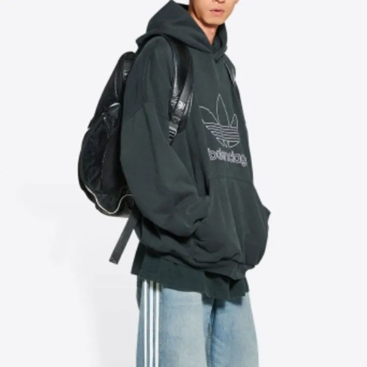 Balenciaga x adidas Logo Oversized Hoodie 'Green White' 712396TNVA93775 sold by KicksCrew product image thumbnail 3