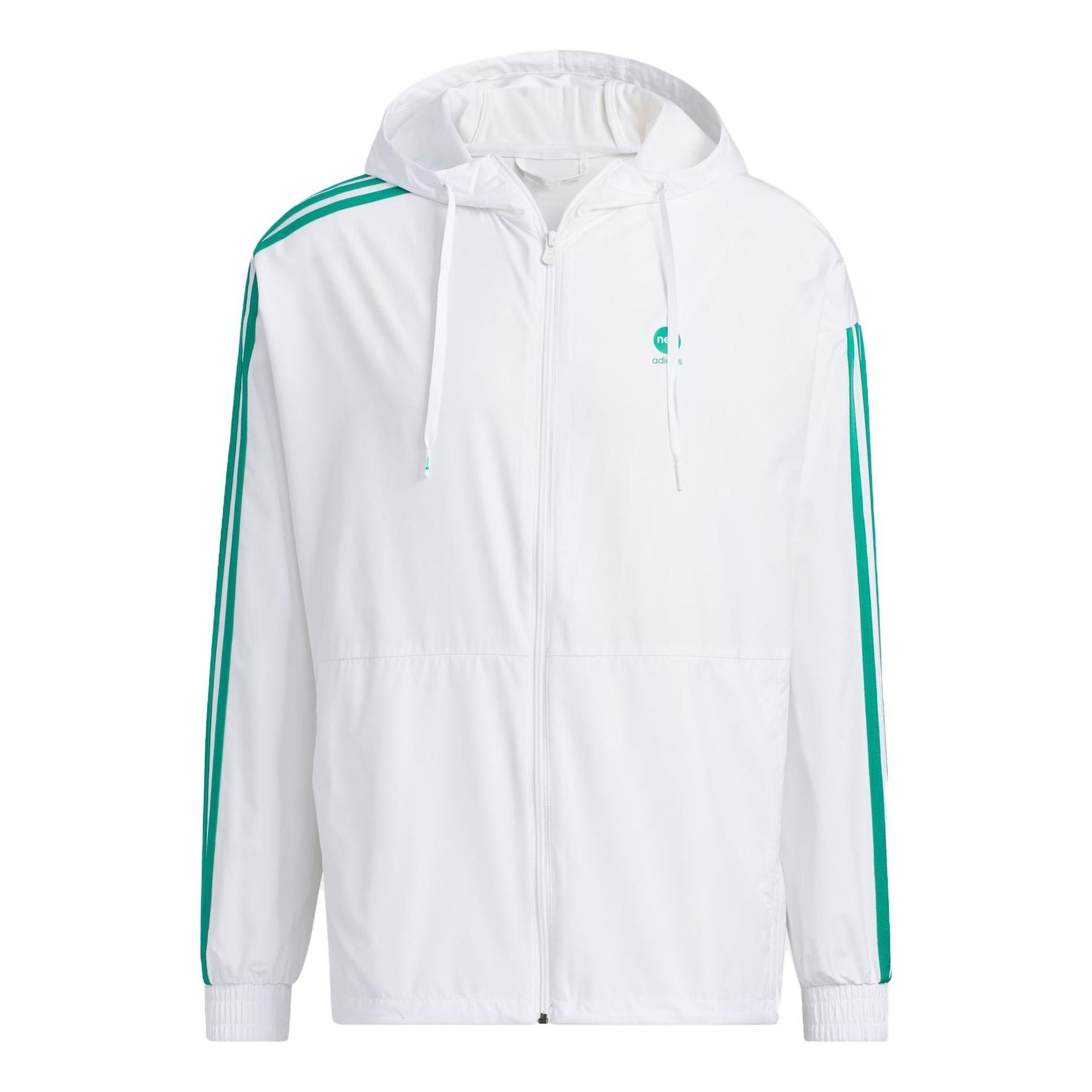 Adidas Neo Essentials Windbreaker Jackets 'White Green' IA4963 sold by KicksCrew