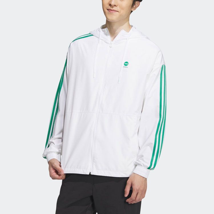 Adidas Neo Essentials Windbreaker Jackets 'White Green' IA4963 sold by KicksCrew product image thumbnail 4