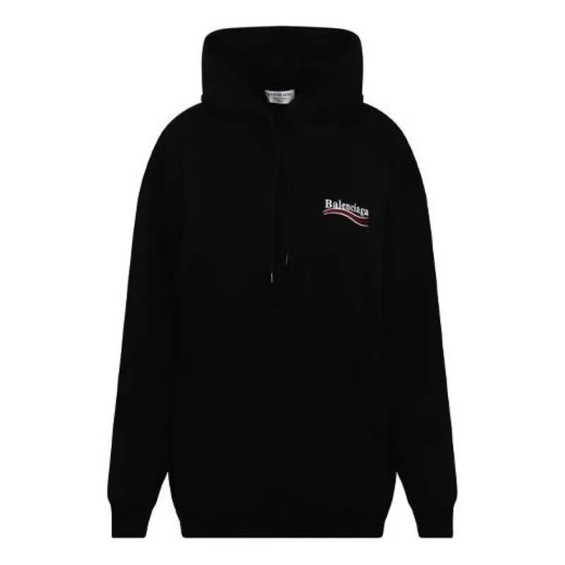 Balenciaga Political Campaign Medium Fit Hoodie 'Black' 578135TKVI91070 sold by KicksCrew
