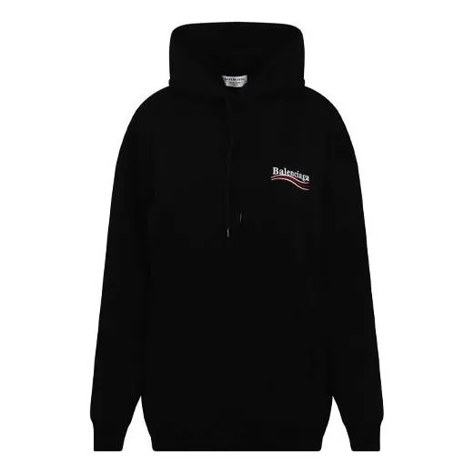 Balenciaga Political Campaign Medium Fit Hoodie 'Black' 578135TKVI91070 sold by KicksCrew