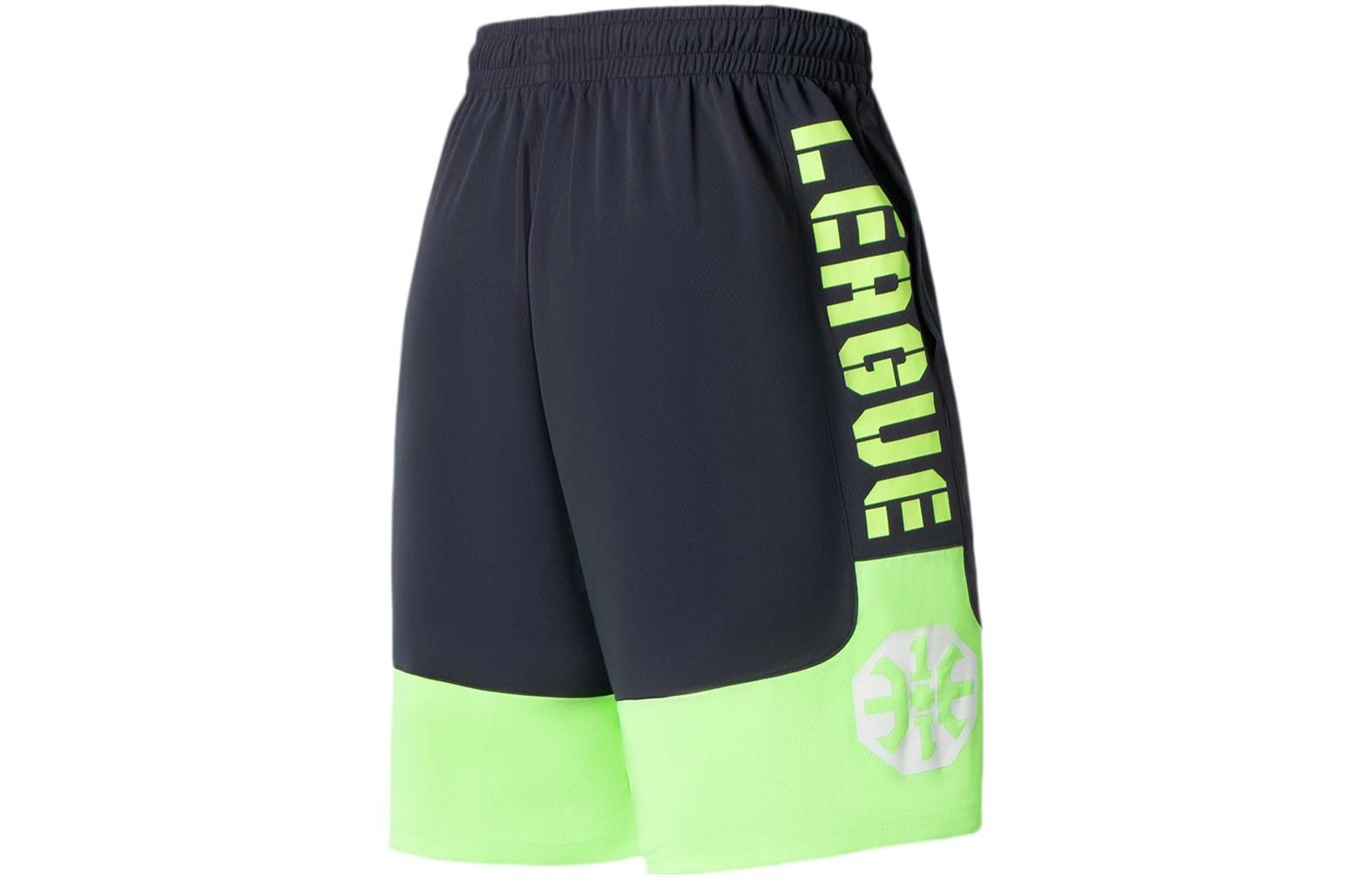Li-Ning BadFive Logo Basketball Shorts 'Blue Neon Green' AAPS031-3 sold by KicksCrew product image thumbnail 2