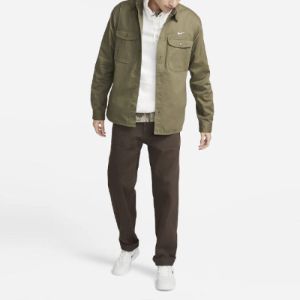 Nike SB Woven Skate Long-Sleeve Button Down 'Olive' DQ6288-222 sold by KicksCrew