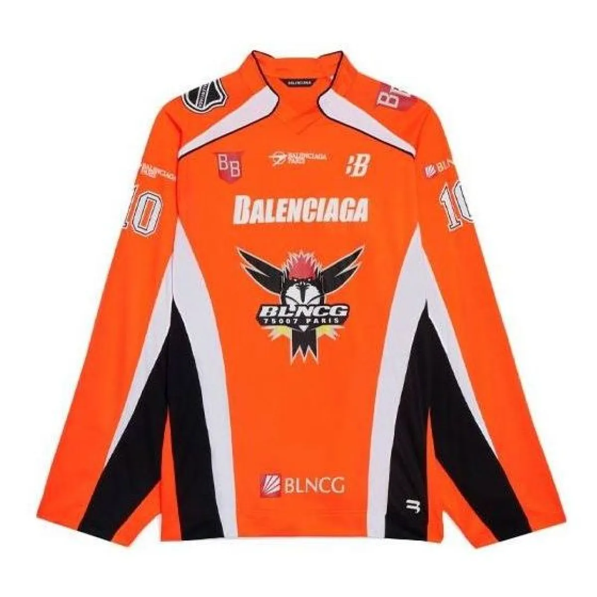 Balenciaga Hockey Panelled Long Sleeve Jersey T-shirt