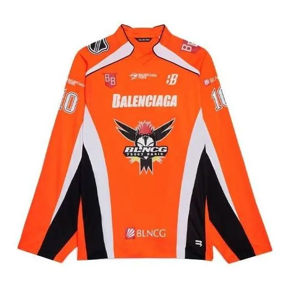Balenciaga Hockey Panelled Long Sleeve Jersey T-shirt