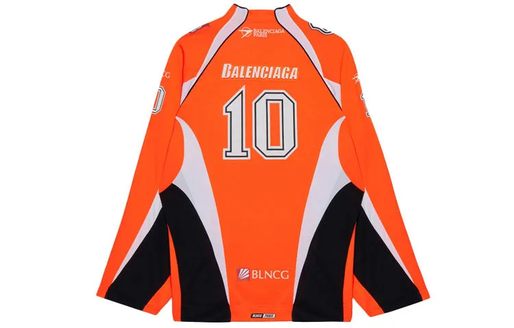 Balenciaga Hockey Panelled Long Sleeve Jersey T-shirt 'Orange' 657105TKV247074 sold by KicksCrew product image thumbnail 2